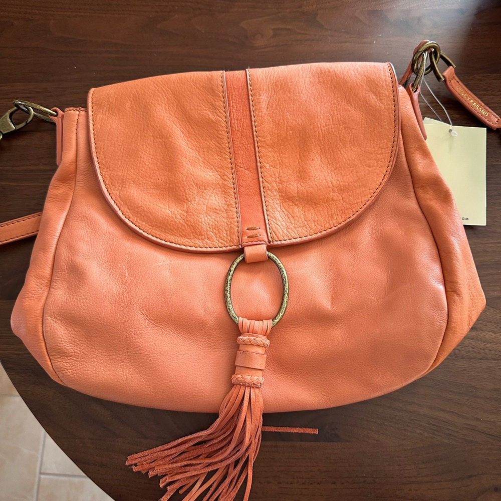 NWT $188 Lucky Brand Athena Leather Bag Crossbody Shoulder Boho Tassel